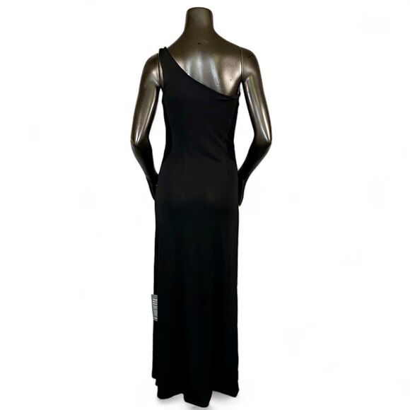 Benjamin A. Los Angeles Vintage Black Maxi Dress One Shoulder Women's Size Small - Picture 4 of 9